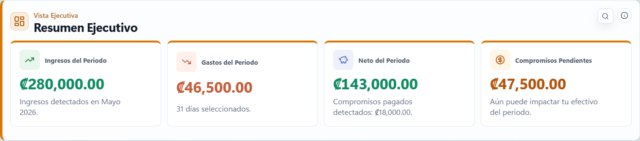Pantalla de Resumen Ejecutivo